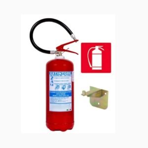 Estintore a Polvere 6 kg Certificato e Omologato di nuova costruzione, con Staffa, Cartello e Primo Tagliando di Controllo (Copia)