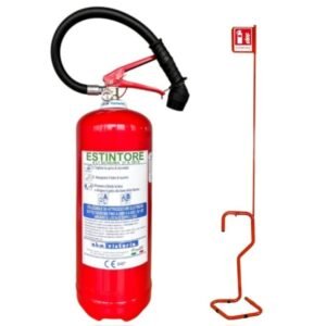 Estintore a Schiuma 6 Litri Certificato e Omologato, con Piantana, Cartello e Primo Tagliando di Controllo