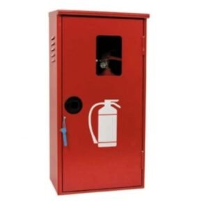 CASSETTA PORTA ESTINTORE IN LAMIERA VERNICIATA ROSSO RAL 3000