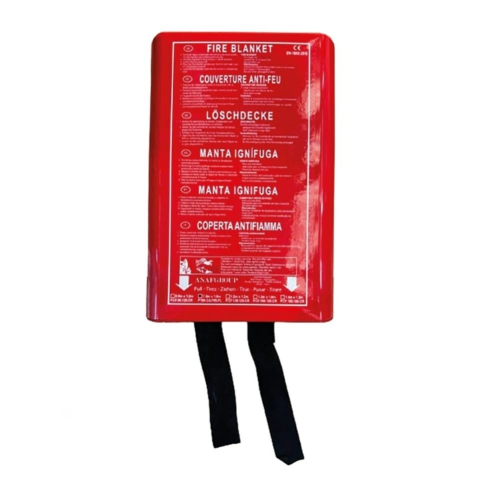 Coperta antincendio anaf 90×120 cm in fibra di vetro custodia rigida