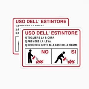 N° 2 CARTELLI SEGNALETICI IN PLASTICA 18X12 USO DELL'ESTINTORE